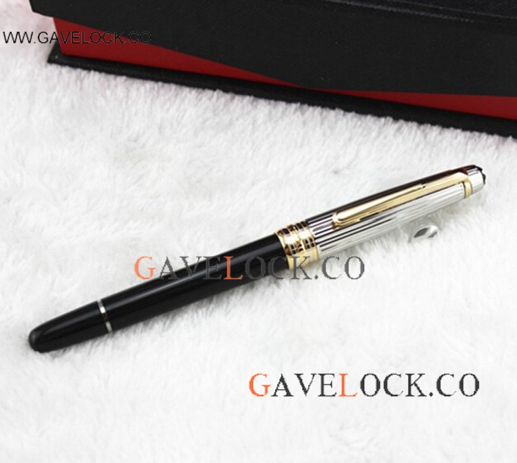 Clone Mont blanc Meisterstuck Rollerball Pen Silver & Black